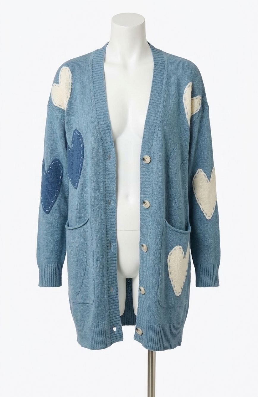 NEW KERRI ROSENTHAL poppy zero waste cardigan in blue